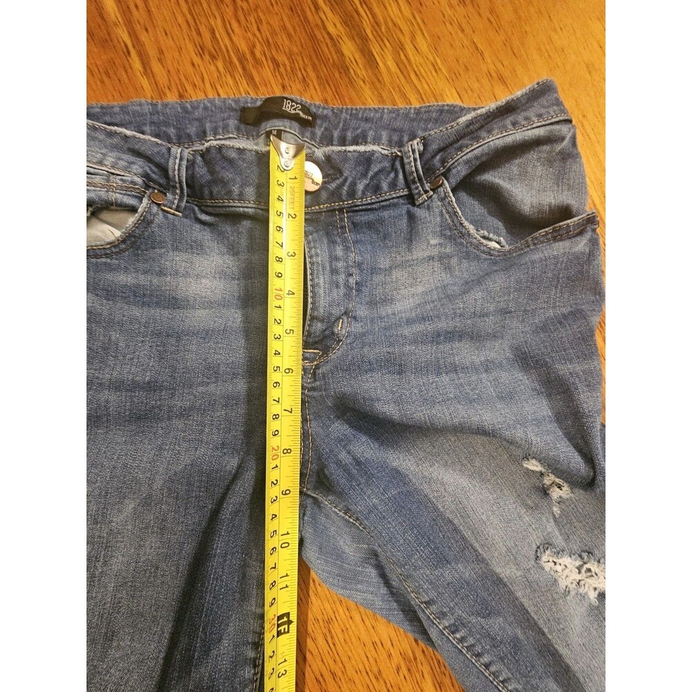 1822 Denim Butter Distressed Skinny Ankle Jeans Womens Sz 14 Raw Hem 32x27 Blue - Picture 5 of 14